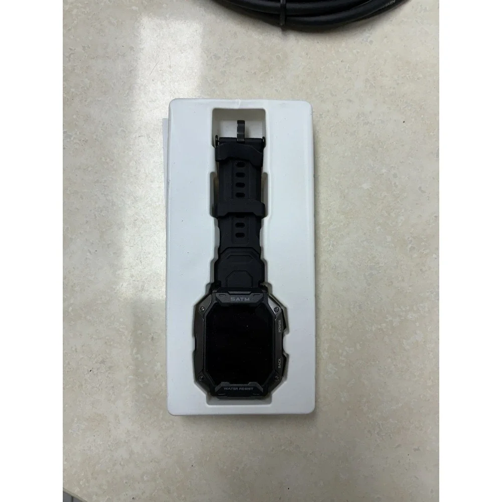 Rugged Tactical SmartWatch 2.01 Inch Display 5ATM Water Resist Android iOS Black